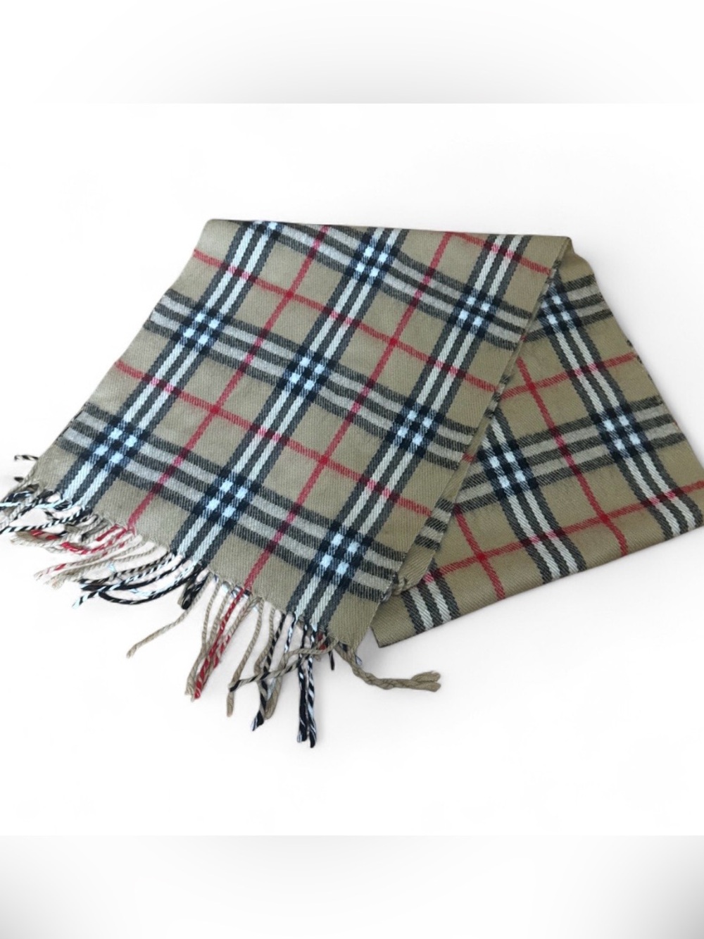 Plaid cashmere scarf
